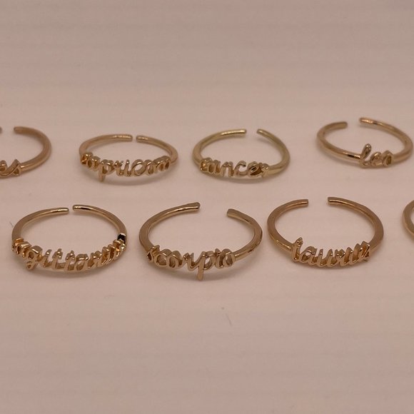⭐️❤️ FREE Zodiac Horoscope Sign Street Boho Stars Hipster Hippie Sky Sign Ring - Picture 7 of 8